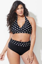 Load image into Gallery viewer, Swimwear High Waist Two Piece Plus Size Large Size Plus Fat Printed Swimsuit Women Back Bikini Beach Bathing Suit Women High Waist Swimsuits Triangle Bathing Suit