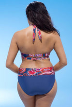 Load image into Gallery viewer, Swimwear High Waist Two Piece Plus Size Large Size Plus Fat Printed Swimsuit Women Back Bikini Beach Bathing Suit Women High Waist Swimsuits Triangle Bathing Suit