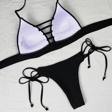 Load image into Gallery viewer, Swimwear Women Bikini Set Hollow Out Swimsuit Padded Halter Padded Push Up Bikini Set Two Pieces Swimsuit For Women Swimwear Bathing Suit Gifts For Mom Wife Girlfriend Lace Up Two Piece Bathing Suit