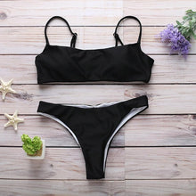 Load image into Gallery viewer, Swimwear Women Bikini Set Hollow Out Swimsuit Padded Halter Padded Push Up Bikini Set Two Pieces Swimsuit For Women Swimwear Bathing Suit Gifts For Mom Wife Girlfriend Lace Up Two Piece Bathing Suit