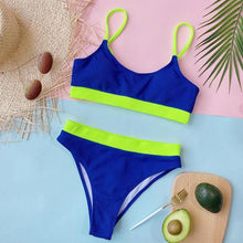 Load image into Gallery viewer, Swimwear Women Swimsuit Push Up Bikinis Fashion Women's Solid Color Bikini Pad Swimwear Swimsuit Beachwear Set Triangle Bikini Bathing Suits