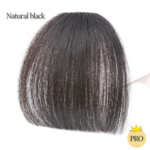 Load image into Gallery viewer, Synthetic Air Bangs Heat Resistant Hairpieces Hair Women Natural Short Black Brown Bangs Hair Clips For Extensions Natural Flat Neat Bangs With Temples For Women One Piece Hairpiece