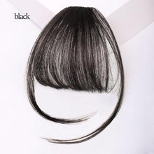 Load image into Gallery viewer, Synthetic Air Bangs Heat Resistant Hairpieces Hair Women Natural Short Black Brown Bangs Hair Clips For Extensions Natural Flat Neat Bangs With Temples For Women One Piece Hairpiece