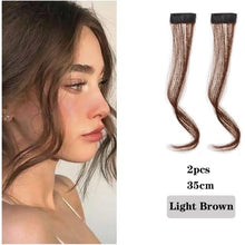 Load image into Gallery viewer, Synthetic Hair Bangs Clip In Front Side Bangs Fake Fringe Hair Extensions For Women Natural Hairpiece Natural Flat Neat side Bangs With Temples For Women One Piece Hairpiece