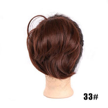 Load image into Gallery viewer, Synthetic Messy Bun Scrunchie Chignon With Elastic Hair Bands Donut Straight Ponytail Hair Pieces For Women Hair Extensions Clip in Hair Extension For Volumized Hair Buns For Girls