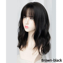 Load image into Gallery viewer, Synthetic Wigs For Women Daily Cosplay Long Water Wave Lolita Wig With Bangs Cold Brown Heat Resistant Hair Bob Wigs For Black Women Cosplay Wigs For Women Gifts for Girlfriends
