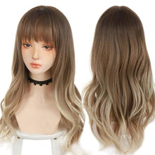 Load image into Gallery viewer, Synthetic Wigs For Women Daily Cosplay Long Water Wave Lolita Wig With Bangs Cold Brown Heat Resistant Hair Bob Wigs For Black Women Cosplay Wigs For Women Gifts for Girlfriends