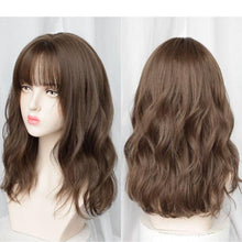 Load image into Gallery viewer, Synthetic Wigs For Women Daily Cosplay Long Water Wave Lolita Wig With Bangs Cold Brown Heat Resistant Hair Bob Wigs For Black Women Cosplay Wigs For Women Gifts for Girlfriends