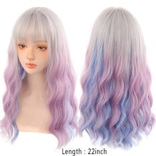 Load image into Gallery viewer, Synthetic Wigs For Women Daily Cosplay Long Water Wave Lolita Wig With Bangs Cold Brown Heat Resistant Hair Bob Wigs For Black Women Cosplay Wigs For Women Gifts for Girlfriends