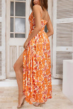 Load image into Gallery viewer, Newshows Women's Summer Maxi Dress Spaghetti Strap Spring Casual Boho V Neck Split Beach Long Flowy Dresses Trendy X-Large Orange Floral Pink - # GIAA231710004
