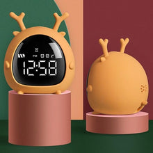 Load image into Gallery viewer, Table Clock Cute Alarm Clock Cute Toddler Alarm Clock Dimming Sleep Training Clock with Night Light Kids Wake Up Clock USB Rechargeable Easy Setting Kids Bedside Kids Night Wake Up Light Multi Function Alarm Clock for For Child Children Home Decoration