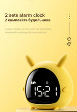 Load image into Gallery viewer, Table Clock Cute Alarm Clock Cute Toddler Alarm Clock Dimming Sleep Training Clock with Night Light Kids Wake Up Clock USB Rechargeable Easy Setting Kids Bedside Kids Night Wake Up Light Multi Function Alarm Clock for For Child Children Home Decoration