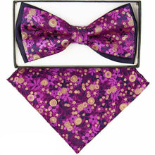 Load image into Gallery viewer, Vittorio Farina Two Tone Designer Bow Tie & Pocket Square
