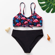 Load image into Gallery viewer, Teenager Girls Swimwear Two pieces Girls Swimsuit High quality Kids Bikini Sets Children Beach Wear Girls Two Piece Bikini Swimsuits Striped Ruffle Swimwear Bathing Suit Set