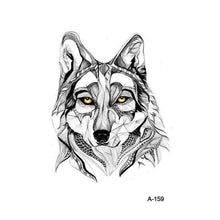 Load image into Gallery viewer, Temporary Animal Head Wolf Design Waterproof Body Sticker Fashion Tattoo For Womens Mens