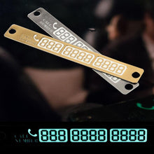 Load image into Gallery viewer, Temporary Car Parking Card Telephone Number Card Notification Car Phone Holder with Car Temporary Parking Phone Numbers Card, Universal Car Dashboard Windscreen Phone Stand Bracket Night Light Sucker Plate Car Styling Phone Number Card