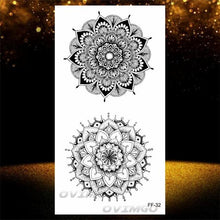 Load image into Gallery viewer, Temporary Lotus Flower Sticker Tattoo Fake Black Elegant Flower Design Women Body Art Fake Arm Tattoo Stickers For Womens