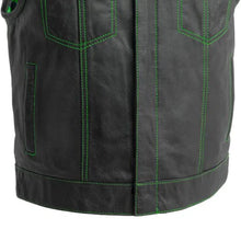 Load image into Gallery viewer, The Club Cut Men's Motorcycle Leather Vest, Multiple Color Options