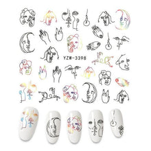 Load image into Gallery viewer, The New 3D Nail Sticker Cool English Letter stickers for nail Foil Love Heart Design Nails Accessories Fashion Manicure Sticker Stickers Girls Manicure Decoration Nail Art Supplies 3D Self-Adhesive Nail Decals Designer Nail Stickers for Acrylic Nails