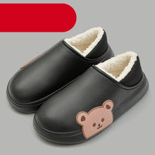 Load image into Gallery viewer, Thick Platform Winter Women Waterproof Non-Slip Home Rubber Slippers Warm Indoor Fur Cotton Women's Cozy Memory Foam Closed Back Slippers Wool-Like Blend Cotton House Shoes