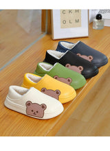 Load image into Gallery viewer, Thick Platform Winter Women Waterproof Non-Slip Home Rubber Slippers Warm Indoor Fur Cotton Women's Cozy Memory Foam Closed Back Slippers Wool-Like Blend Cotton House Shoes