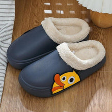 Load image into Gallery viewer, Thick Platform Winter Women Waterproof Non-Slip Home Rubber Slippers Warm Indoor Fur Cotton Women's Cozy Memory Foam Closed Back Slippers Wool-Like Blend Cotton House Shoes