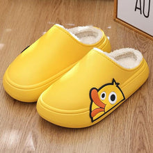 Load image into Gallery viewer, Thick Platform Winter Women Waterproof Non-Slip Home Rubber Slippers Warm Indoor Fur Cotton Women's Cozy Memory Foam Closed Back Slippers Wool-Like Blend Cotton House Shoes