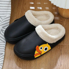 Load image into Gallery viewer, Thick Platform Winter Women Waterproof Non-Slip Home Rubber Slippers Warm Indoor Fur Cotton Women's Cozy Memory Foam Closed Back Slippers Wool-Like Blend Cotton House Shoes