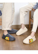 Load image into Gallery viewer, Thick Platform Winter Women Waterproof Non-Slip Home Rubber Slippers Warm Indoor Fur Cotton Women's Cozy Memory Foam Closed Back Slippers Wool-Like Blend Cotton House Shoes