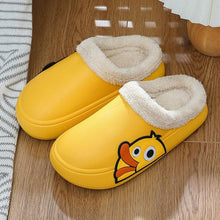 Load image into Gallery viewer, Thick Platform Winter Women Waterproof Non-Slip Home Rubber Slippers Warm Indoor Fur Cotton Women's Cozy Memory Foam Closed Back Slippers Wool-Like Blend Cotton House Shoes