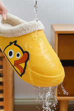 Load image into Gallery viewer, Thick Platform Winter Women Waterproof Non-Slip Home Rubber Slippers Warm Indoor Fur Cotton Women's Cozy Memory Foam Closed Back Slippers Wool-Like Blend Cotton House Shoes