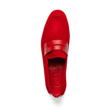 Load image into Gallery viewer, 16-672-RED Tippa Suede & Calfskin Penny Loafers Red