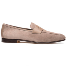 Load image into Gallery viewer, 16-672-TPE Tippa Suede & Calfskin Penny Loafers Taupe