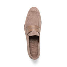 Load image into Gallery viewer, 16-672-TPE Tippa Suede & Calfskin Penny Loafers Taupe