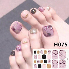 Load image into Gallery viewer, Toe Nail Sticker Wraps Adhesive Decals Toenail Polish Strips DIY Pedicure Foot Decals Manicure Strips Decals Full Wraps Women Glitter Toenail Nail Polish Strips Decals Full Wraps Self Adhesive Toe Nail Tip Full Toe Nail Wraps Feet Decorations