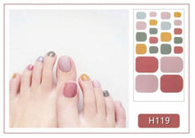 Load image into Gallery viewer, Toe Nail Sticker Wraps Adhesive Decals Toenail Polish Strips DIY Pedicure Foot Decals Manicure Strips Decals Full Wraps Women Glitter Toenail Nail Polish Strips Decals Full Wraps Self Adhesive Toe Nail Tip Full Toe Nail Wraps Feet Decorations