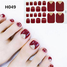Load image into Gallery viewer, Toe Nail Sticker Wraps Adhesive Decals Toenail Polish Strips DIY Pedicure Foot Decals Manicure Strips Decals Full Wraps Women Glitter Toenail Nail Polish Strips Decals Full Wraps Self Adhesive Toe Nail Tip Full Toe Nail Wraps Feet Decorations
