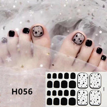 Load image into Gallery viewer, Toe Nail Sticker Wraps Adhesive Decals Toenail Polish Strips DIY Pedicure Foot Decals Manicure Strips Decals Full Wraps Women Glitter Toenail Nail Polish Strips Decals Full Wraps Self Adhesive Toe Nail Tip Full Toe Nail Wraps Feet Decorations