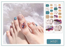 Load image into Gallery viewer, Toe Nail Sticker Wraps Adhesive Decals Toenail Polish Strips DIY Pedicure Foot Decals Manicure Strips Decals Full Wraps Women Glitter Toenail Nail Polish Strips Decals Full Wraps Self Adhesive Toe Nail Tip Full Toe Nail Wraps Feet Decorations