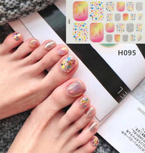 Load image into Gallery viewer, Toe Nail Sticker Wraps Adhesive Decals Toenail Polish Strips DIY Pedicure Foot Decals Manicure Strips Decals Full Wraps Women Glitter Toenail Nail Polish Strips Decals Full Wraps Self Adhesive Toe Nail Tip Full Toe Nail Wraps Feet Decorations