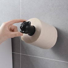 Load image into Gallery viewer, Toilet Paper Holder Cat Kitchen Roll Holder Adhesive Wall Towel Rack Creative Bathroom Tissue Hanger Paper Towel Holder Toliet Paper Holder