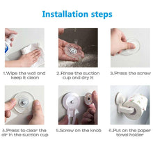 Load image into Gallery viewer, Toilet Paper Holder Super Storage Suction Cup Wall Mount Removable Rack Suction Cup Toilet Paper Holder Wall Mount Plastic Tissue Roll Dispenser For Bathroom And Kitchen