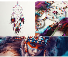 Load image into Gallery viewer, Traditional Handicrafts Original Five-ring Dream-catcher Pendant Pure Handicraft Production Fengling Hanging Feathers Ornament Creative Gifts Home Wall Decoration Girls