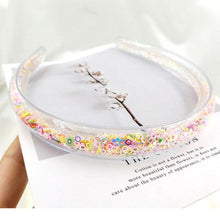 Load image into Gallery viewer, Transparent Quicksand Headbands for Children Kids Girls Fashion Glitter Sequin Teeth Hairbands Bezel Hair Hoops Gorgeous Hair Accessories For Women