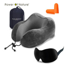 Load image into Gallery viewer, Travel Pillow U Shaped Memory Foam Neck Pillows Neck Cervical Airplane Pillow Healthcare Bedding Free Eye Mask and Earplugs Neck Support Pillow Headrest Travel Folding Slow Rebound Journey Trip Cushion Memory Foam Travel Pillow Neck Pillow
