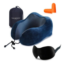 Load image into Gallery viewer, Travel Pillow U Shaped Memory Foam Neck Pillows Neck Cervical Airplane Pillow Healthcare Bedding Free Eye Mask and Earplugs Neck Support Pillow Headrest Travel Folding Slow Rebound Journey Trip Cushion Memory Foam Travel Pillow Neck Pillow