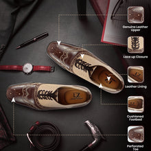 Load image into Gallery viewer, Tremont Genuine Leather Oxford Style Brogue Dress Shoes