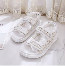 Load image into Gallery viewer, Trendy Black Sandals Summer New Flat Embroidery Thick-Soled Casual Design Hiking Sandals Outdoor Sport Sandals Athletic Sandals Walking Water Women Shoes For Summer