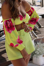 Load image into Gallery viewer, Trendy High Waist Bikini New Long Sleeve Swimsuit Women's Long Sleeve High Waist Off-Shoulder Swimwear Women Bubble Sleeve Bikinis Mesh Charming Beach Wear