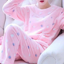 Load image into Gallery viewer, Trendy Pajama Women Thick Flannel Warm Female Winter Pajama Set Long Sleeve Full Trousers Two Piece Pajamas Cartoon Pajamas Women Pajamas Set Sleepwear Autumn Plus Size Top Long Pant Sleepwear Girls Pajamas